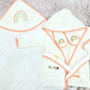 Panda Rainbow Happy 4’lü Bebek Havlu Seti
